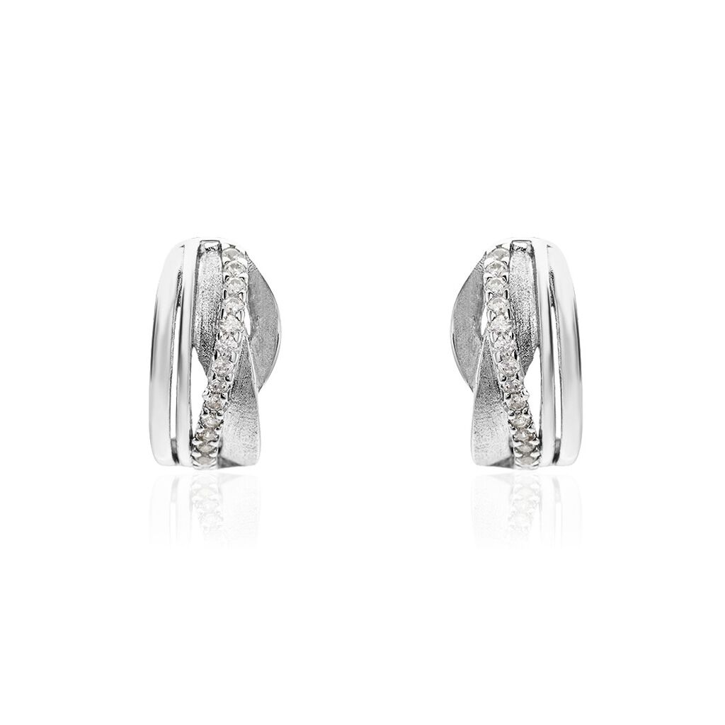 IRA Damen Creolen Silber 925 Zirkonia Weiß - Creolen Damen | OROVIVO