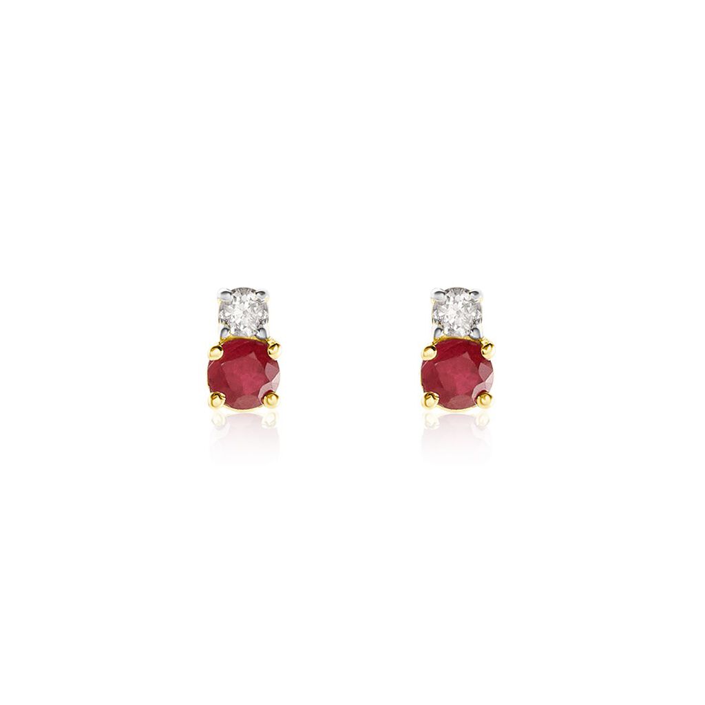 ELISABETH Damen Ohrstecker Gold 585 (14 Karat) Rubin Rot 0,28 ct, Ohrstecker mit Stein