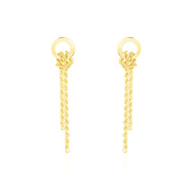 Damen Ohrstecker Lang Gold 375 Kordel Zephanja - Ohrstecker lang Damen | OROVIVO