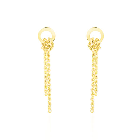 Damen Ohrstecker Lang Gold 375 Kordel Zephanja - Ohrringe Damen | OROVIVO