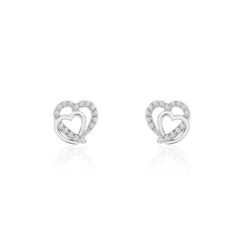 Damen Ohrstecker Weißgold 375 Zirkonia Cecilia  - Ohrstecker Damen | OROVIVO