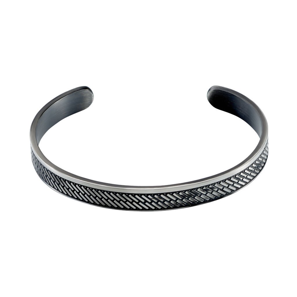 FABIAN Herren Armreif / Armspange Edelstahl Schwarz - Armbänder Herren | OROVIVO
