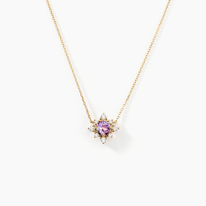 Collier Astrithr Or Jaune Améthyste Oxyde De Zirconium - Spannringe Damen | OROVIVO