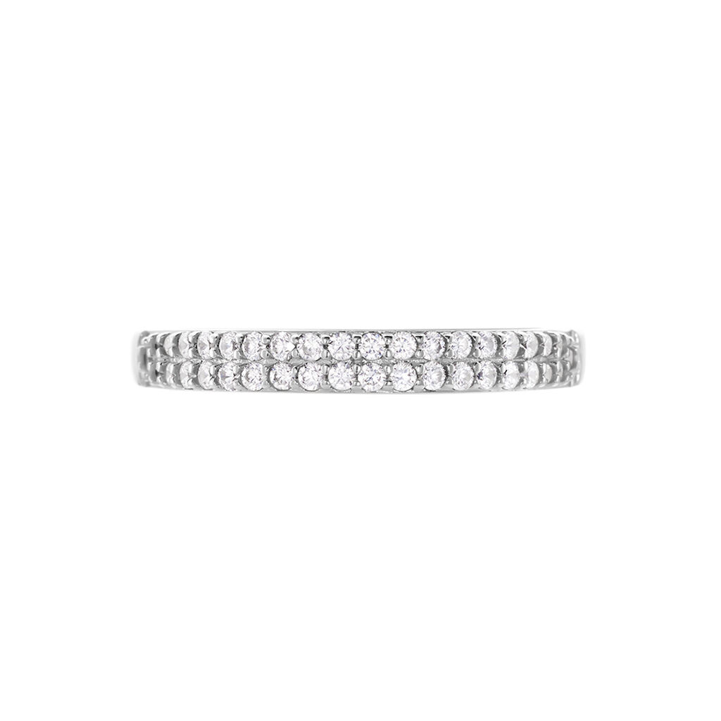 Damen Ring Silber 925 Zirkonia Wei&szlig; 0,45 ct B 1,8 mm