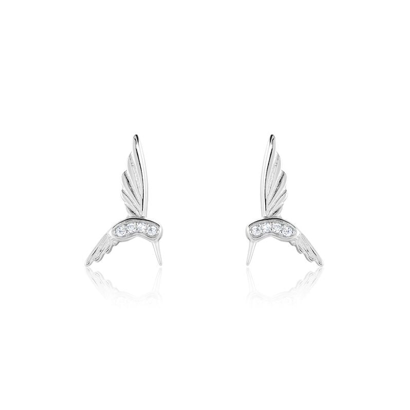 Boucles D'oreilles Puces Irysa Argent Blanc Oxyde De Zirconium - Spannringe Damen | OROVIVO