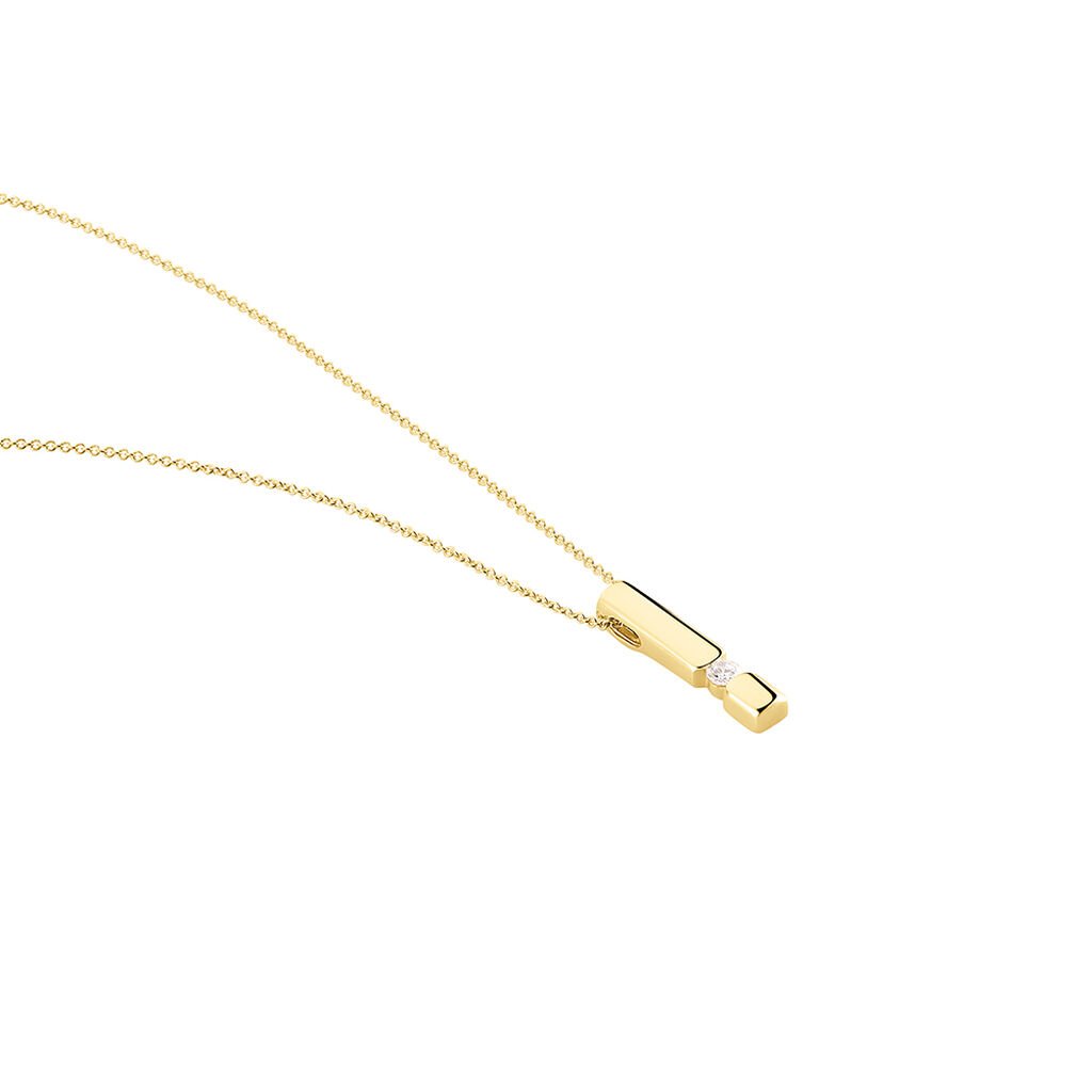 SANINA Damen Collier Gold 585 (14 Karat) Diamant Wei&szlig; 0,1 ct