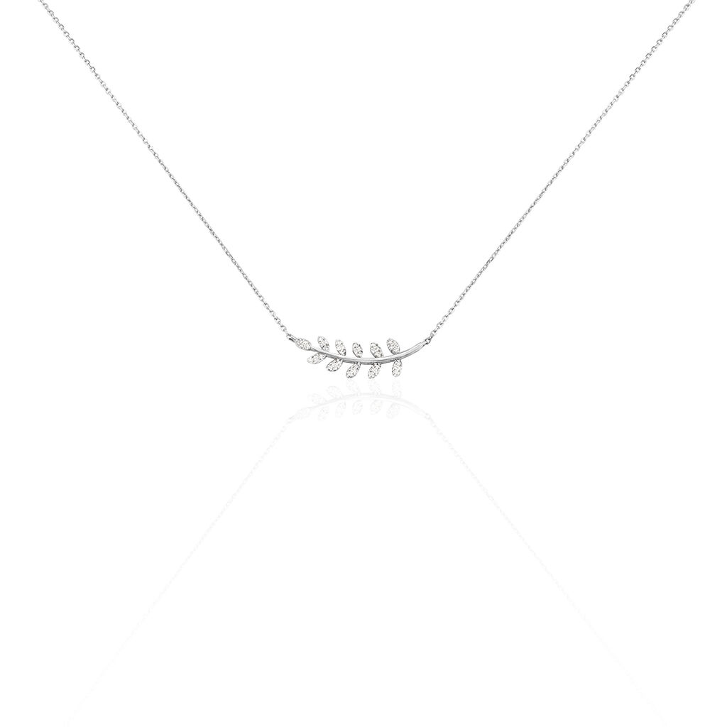Collier Or Weiss Abbey Feuille Diamants - Spannringe Damen | OROVIVO