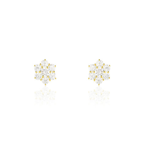 Damen Ohrstecker Gold 375 Zirkonia Blume - Ohrstecker Damen | OROVIVO