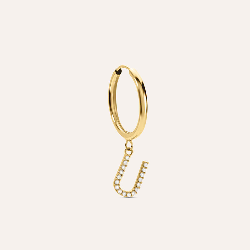 Mono Orecchino A Cerchio Toujours Oro Giallo Cubic Zirconia - Spannringe Damen | OROVIVO