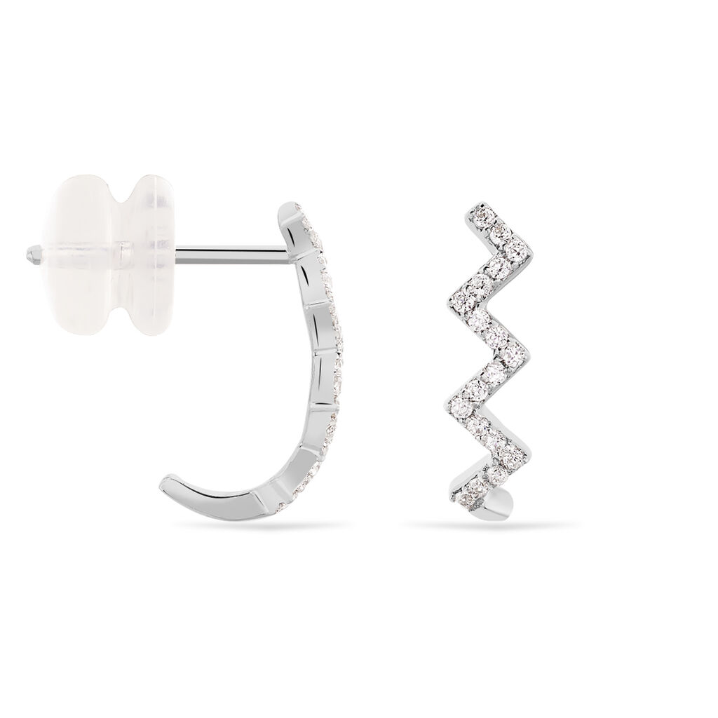 Boucles D'oreilles Or Weiss Abby-gaelle - Spannringe Damen | OROVIVO