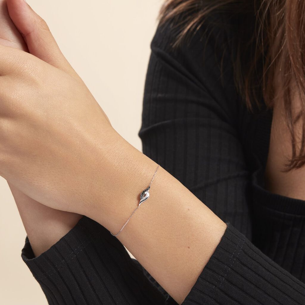 Bracelet Sculptural Or Blanc Diamant - Spannringe Damen | OROVIVO