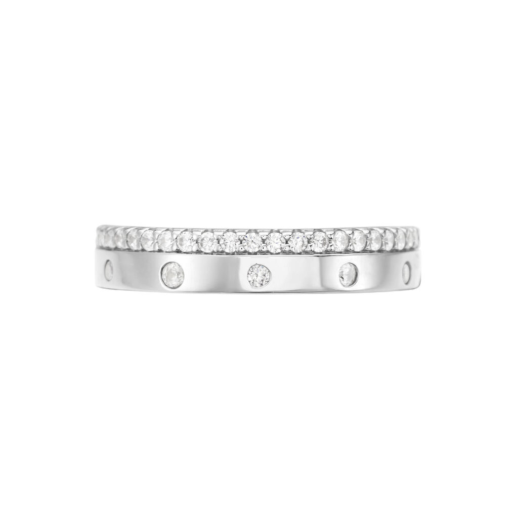 LAUREN Damen Ring Silber 925 Zirkonia Wei&szlig; 0,28 ct B 4 mm