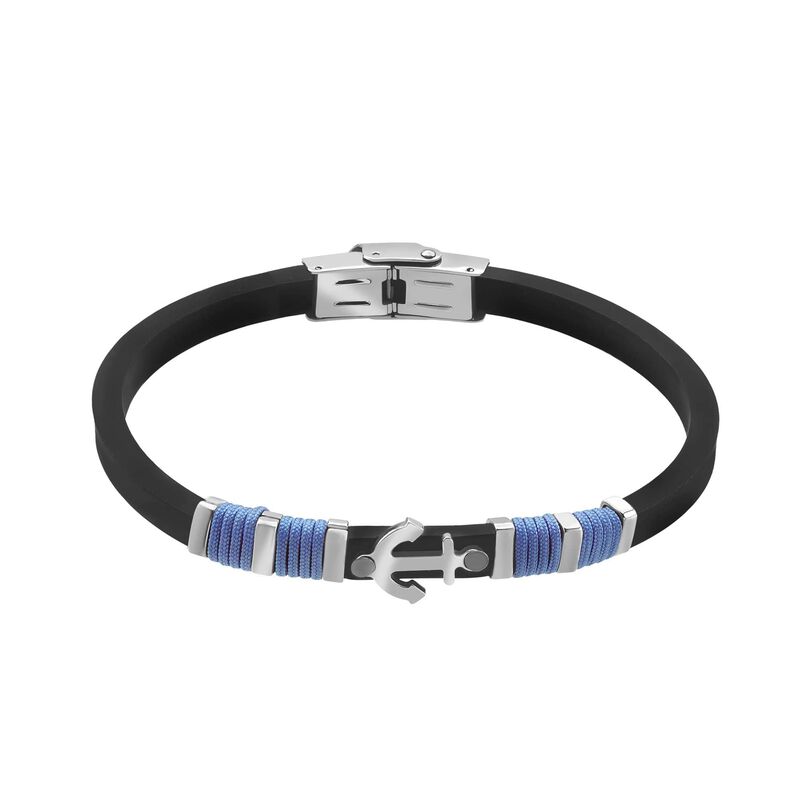 Bracciale ancora in acciaio: caucciù e corda - Spannringe Herren | OROVIVO