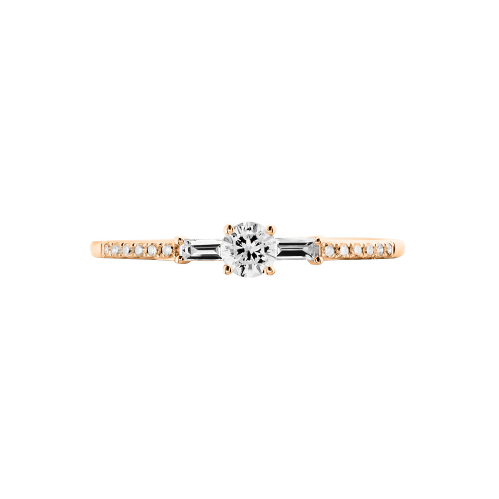 Bague Solitaire Nina Or Rose Diamant - Spannringe Damen | OROVIVO