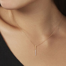 Damen Halskette Gold 375 Bicolor Diamanten 0,081ct - Ketten mit Anhänger Damen | OROVIVO