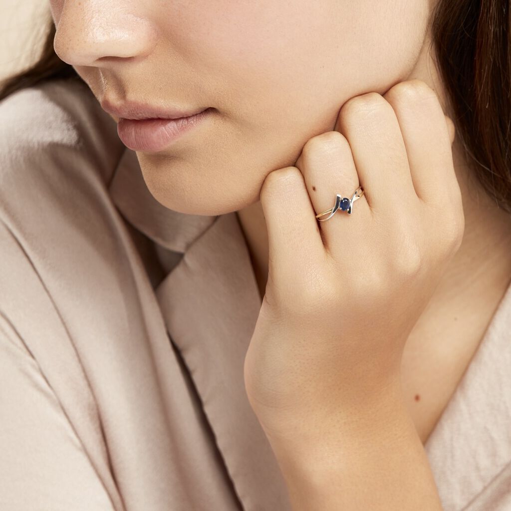 Bague Rosmunda Or Bicolore Saphir - Spannringe Damen | OROVIVO