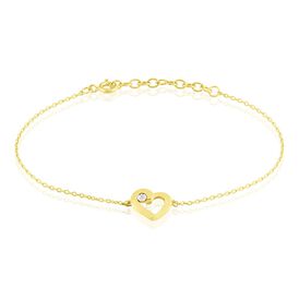 Damenarmband Silber 925 Vergoldet Diamant Herz - Armbänder  | OROVIVO