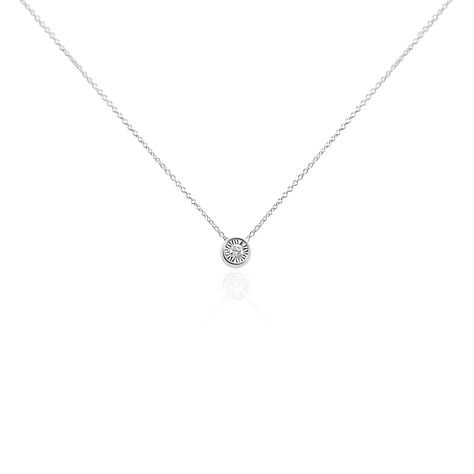 Damen Collier Weißgold 375 Diamant 0,04ct Kreis Bezel - Halsketten Damen | OROVIVO