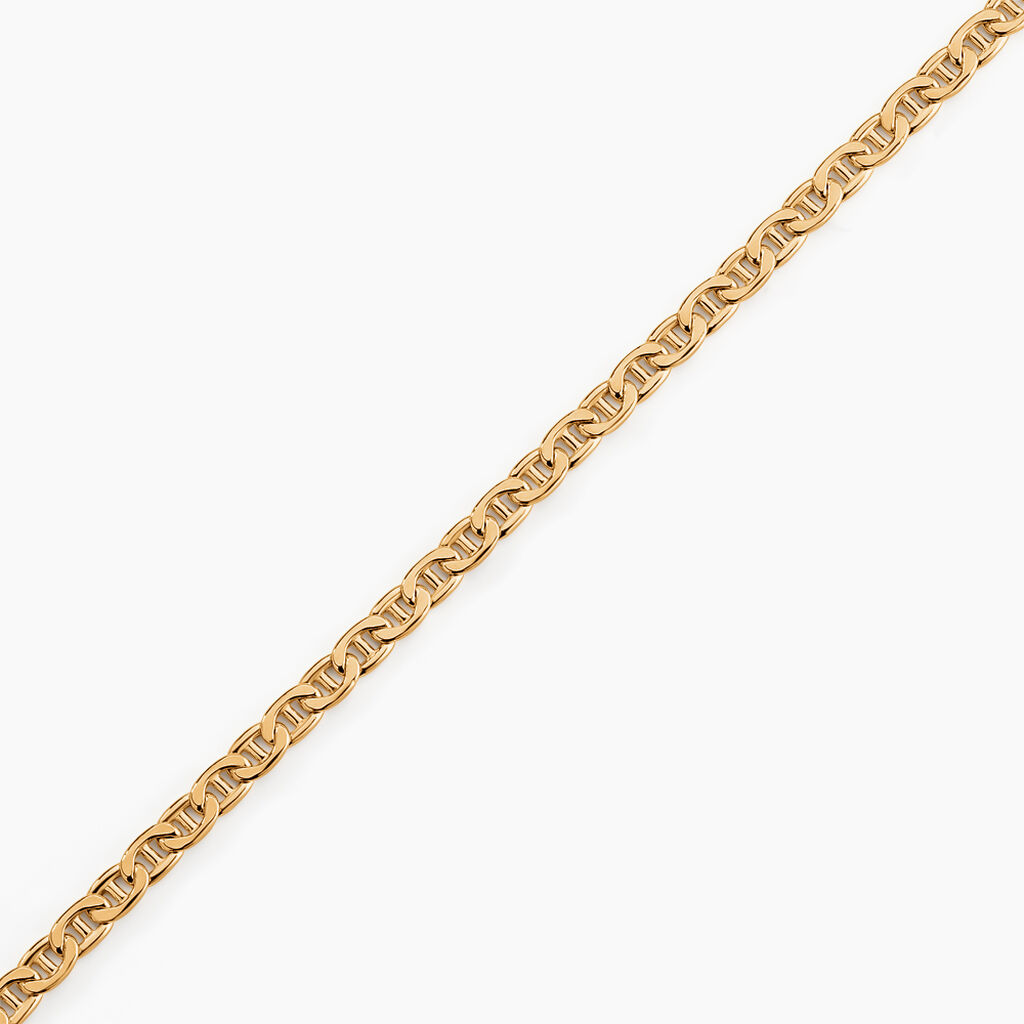 Bracelet Capucin Or Jaune Maille Marine Plate - Spannringe Damen | OROVIVO