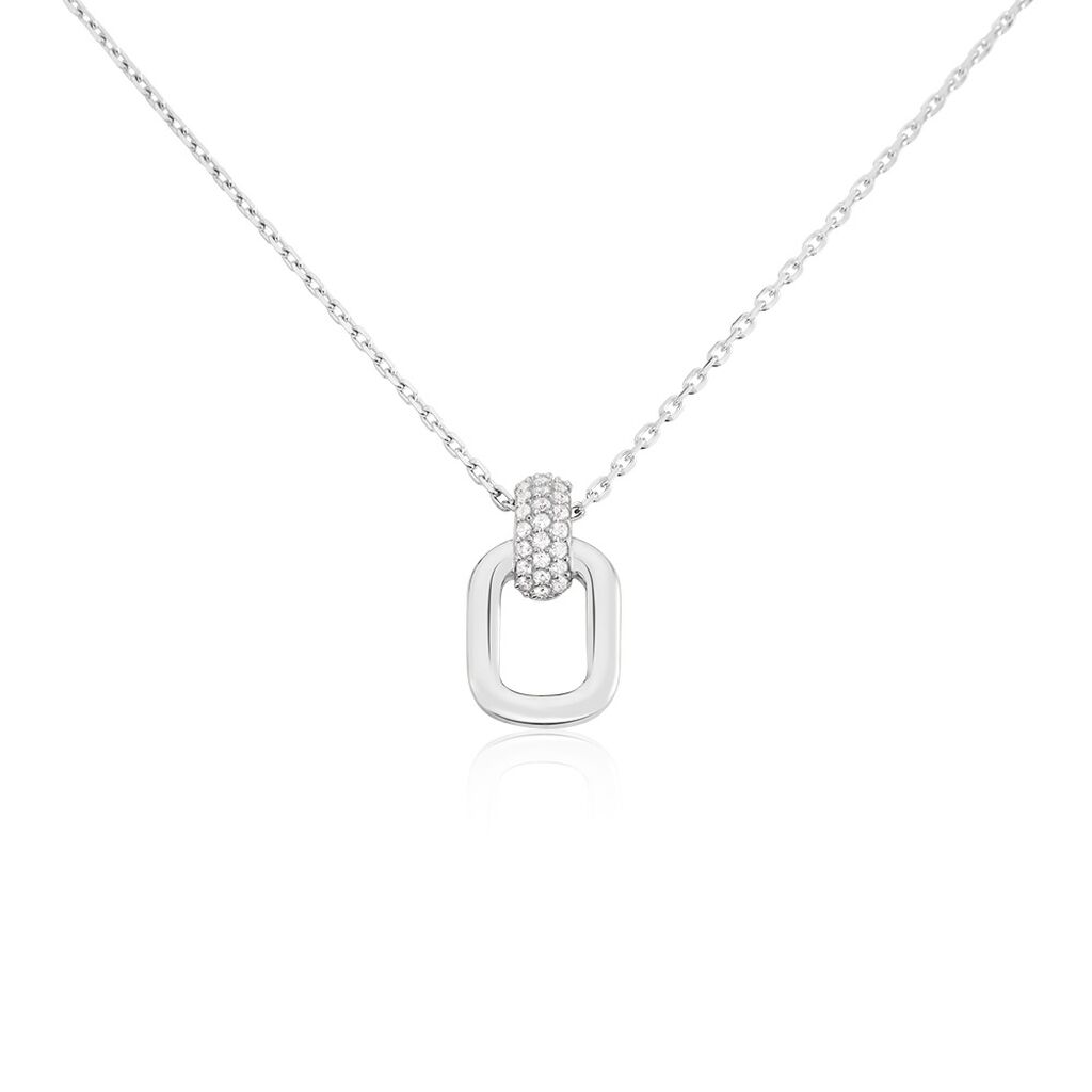 Damen Collier Silber 925 Zirkonia Rechteckig Avah 1,40mm - Halsketten Damen | OROVIVO