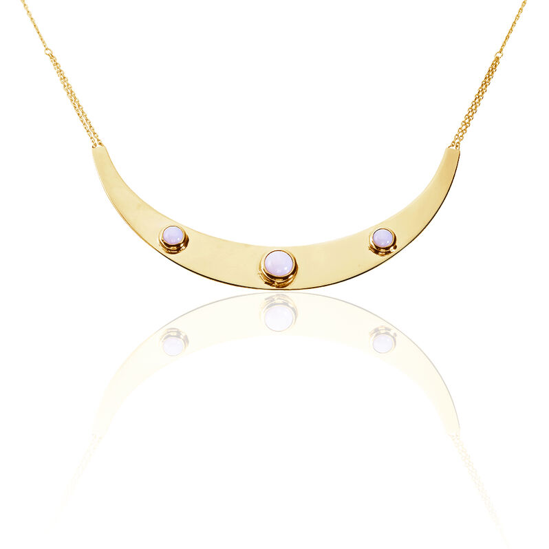 Collier Plastron Plaque Or Jaune Opale - Spannringe Damen | OROVIVO