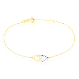 Damen Armband Gold 375 Bicolor Doppelherz Eleno - Armbänder  | OROVIVO