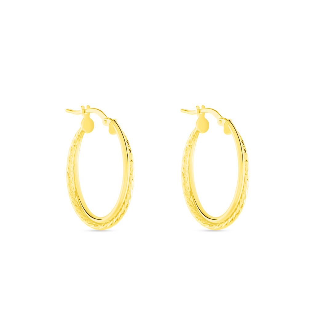 Creoles Or Jaune Maelia Ovale Croise - Spannringe Damen | OROVIVO