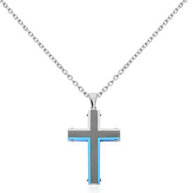 Herren Halskette Edelstahl Kreuz 50cm - Ketten ohne Stein Herren | OROVIVO
