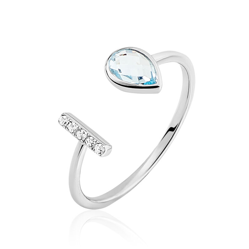 Bague Velleda Or Blanc Topaze Et Oxyde De Zirconium - Spannringe Damen | OROVIVO