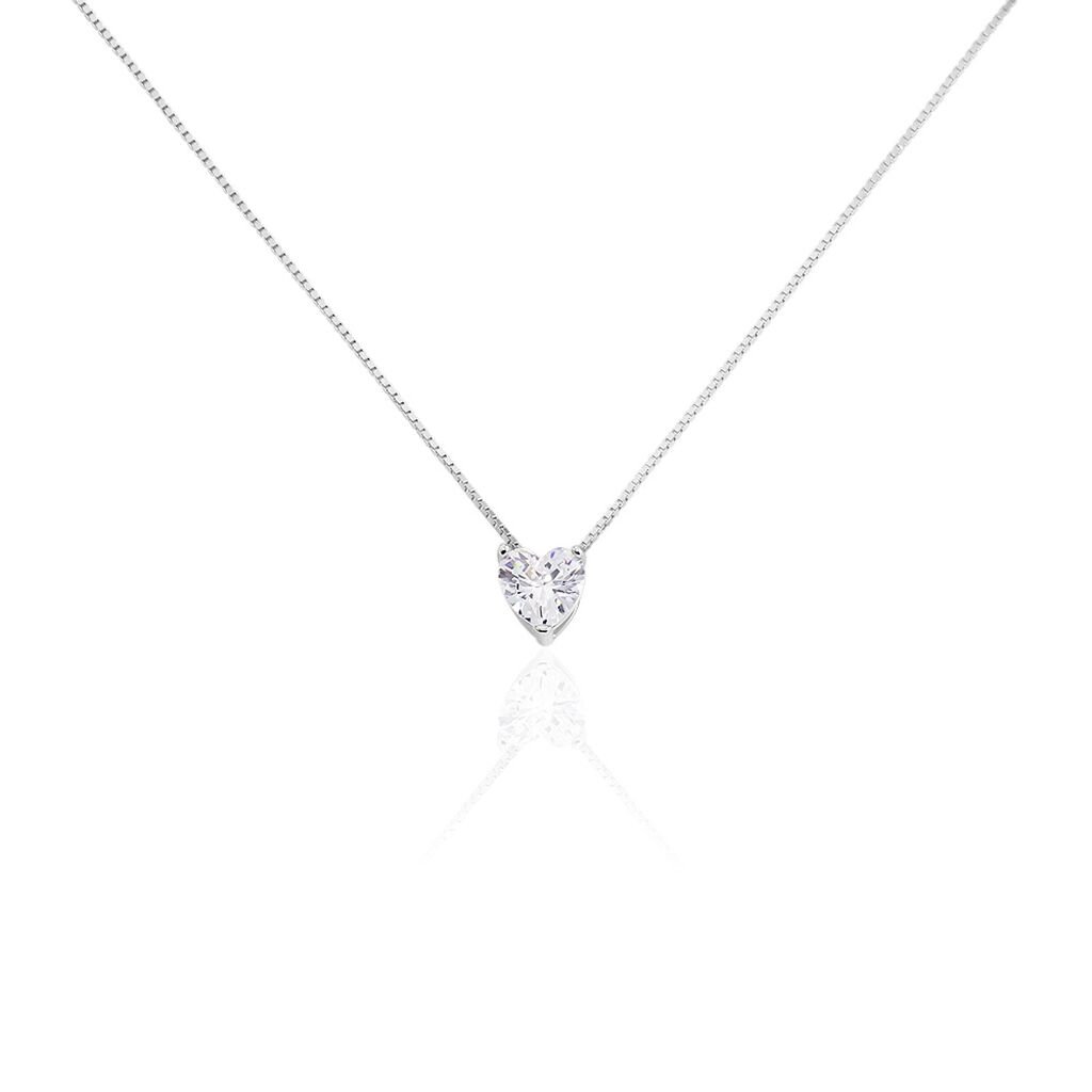 BILLIE Damen Collier Silber Silber 925 Zirkonia Wei&szlig; Herz