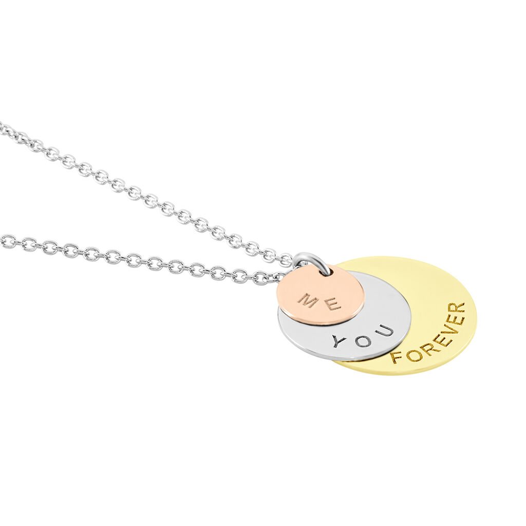 Damen Collier Silber Tricolor 925 Kreis