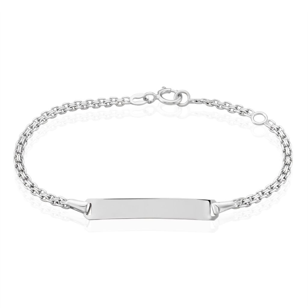 Bracelet Identité Euphenia Maille Bismark Or Blanc - Spannringe Kinder | OROVIVO