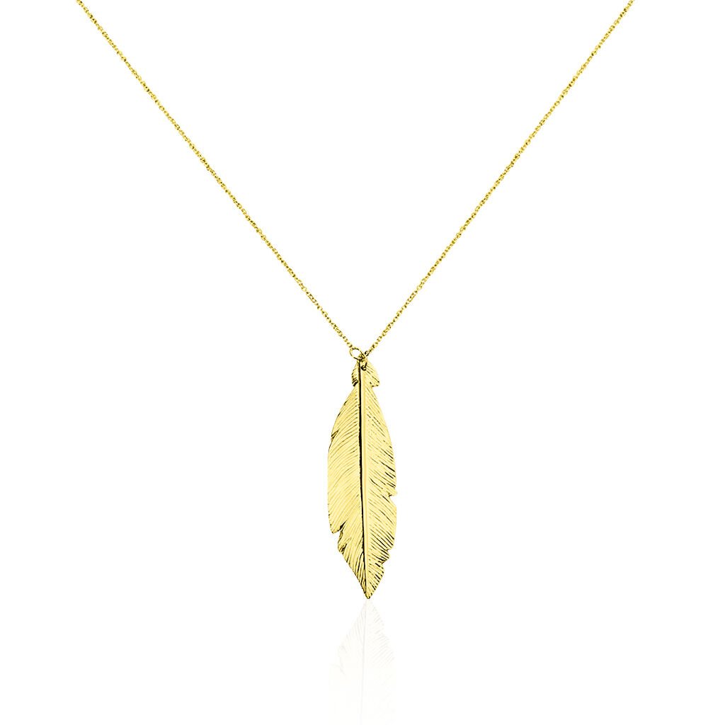 SOLINE 1 Damen Collier Gold 375 (9 Karat) Blatt, Collier ohne Stein