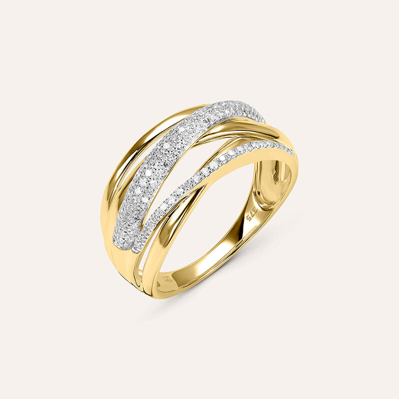 Anello Fascia Sophia Oro Giallo Diamante - Spannringe Damen | OROVIVO