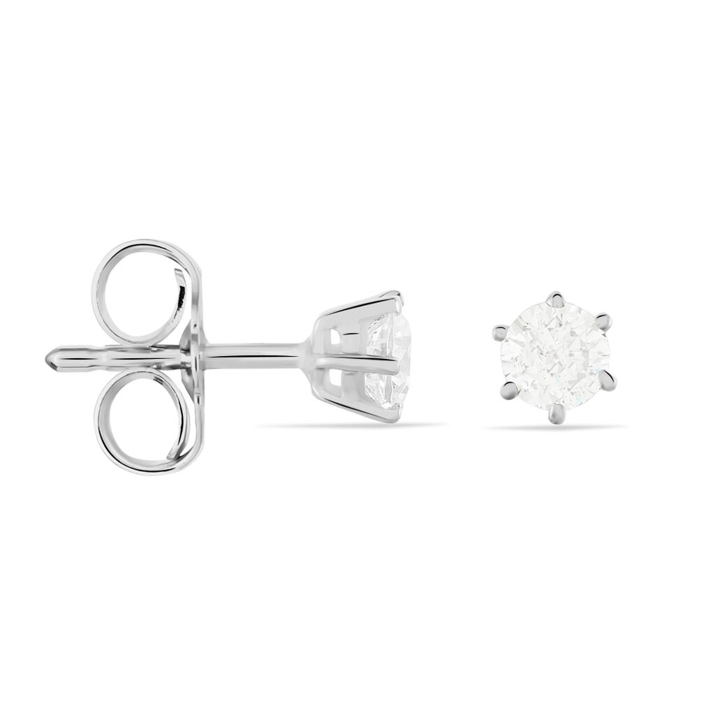 Damen Ohrstecker Weißgold 375 Zirkonia Krappe 6 3,00mm  - Ohrstecker Damen | OROVIVO