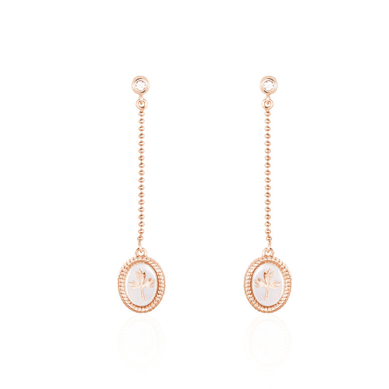 Damen Ohrstecker Lang Silber 925 Rosé Vergoldet - Ohrstecker Damen | OROVIVO