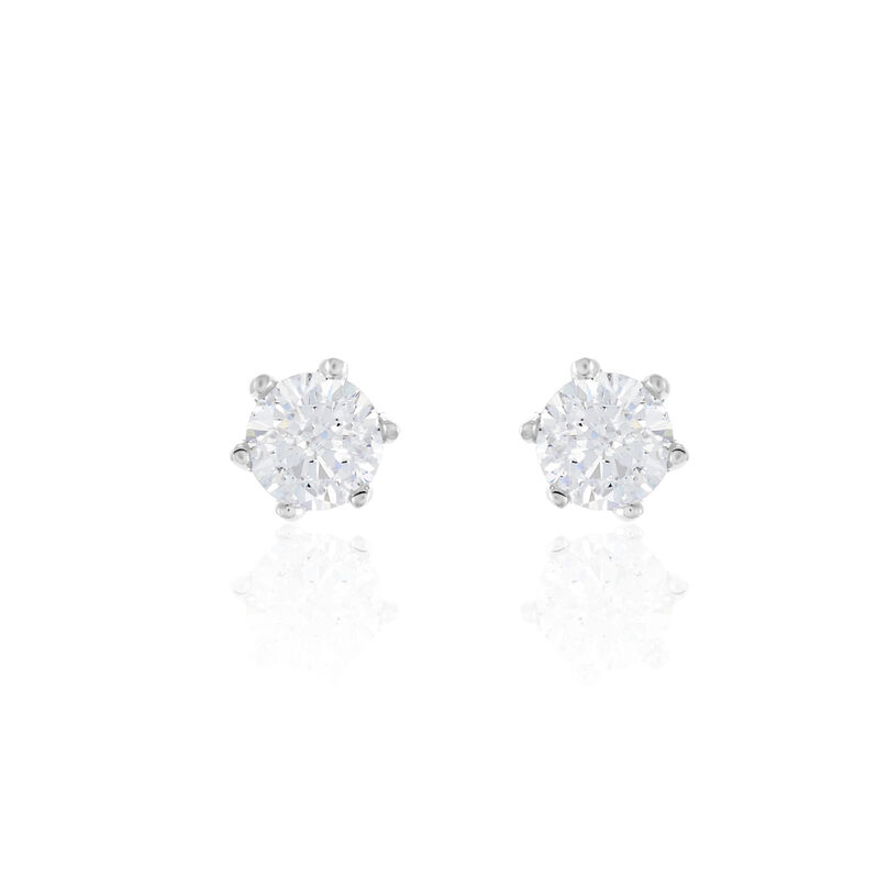 Damen Ohrstecker Silber 925 Zirkonia Wei&szlig; - Ohrstecker Damen | OROVIVO