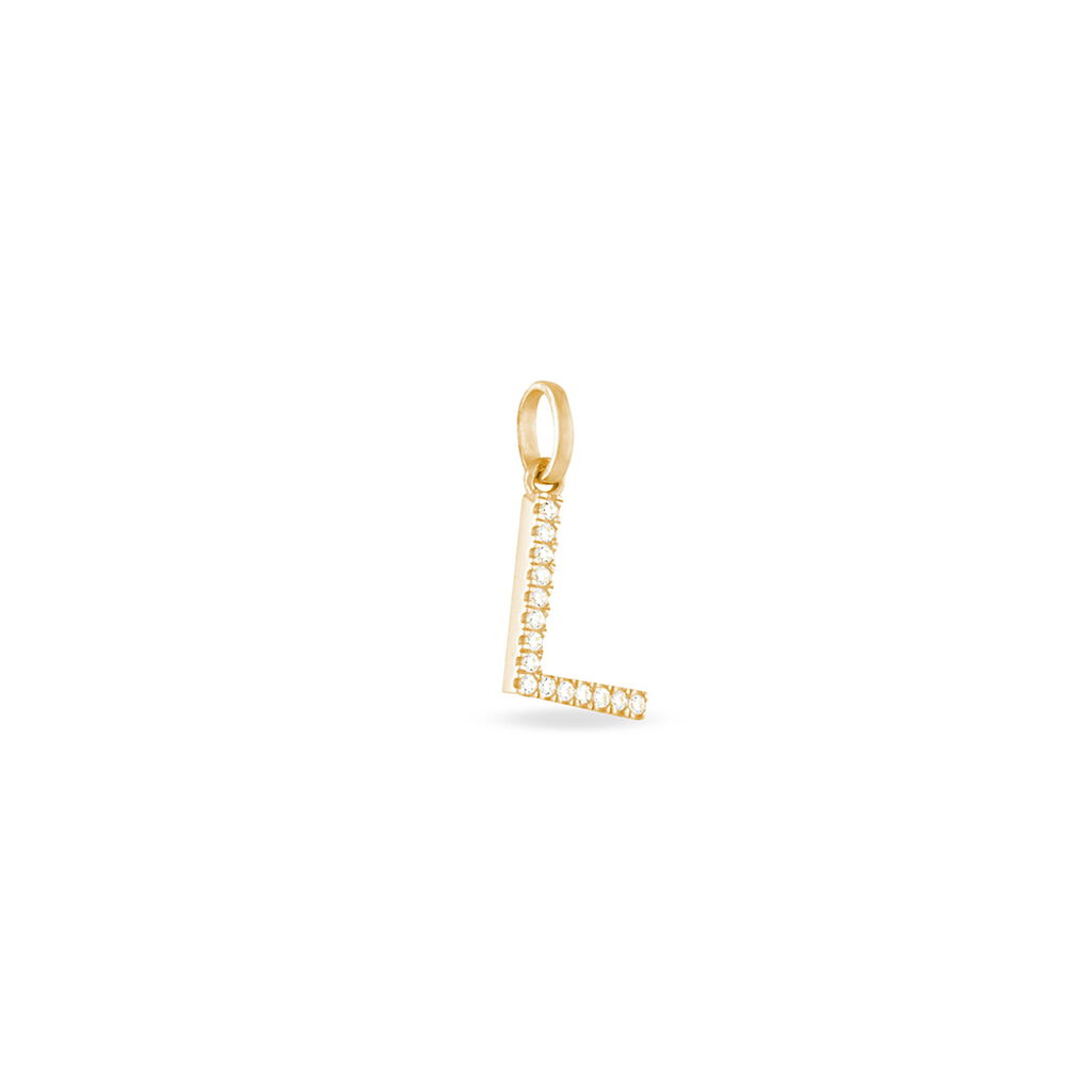 Anhänger Gold 375 Zirkonia Buchstabe L - Schmuckanhänger Familie | OROVIVO
