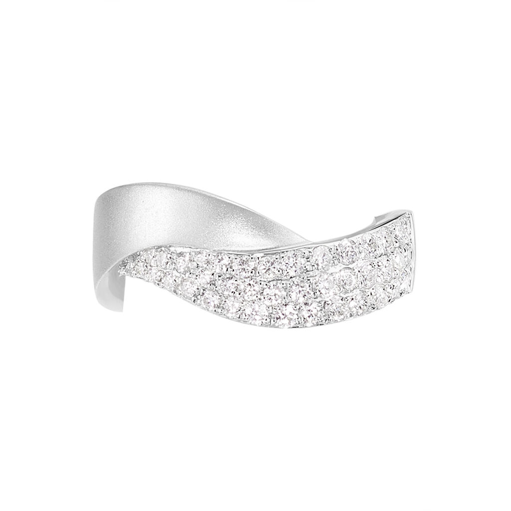 Damen Ring Weißgold 750 Diamant 0,48ct Welle  - Ringe mit Stein Damen | OROVIVO