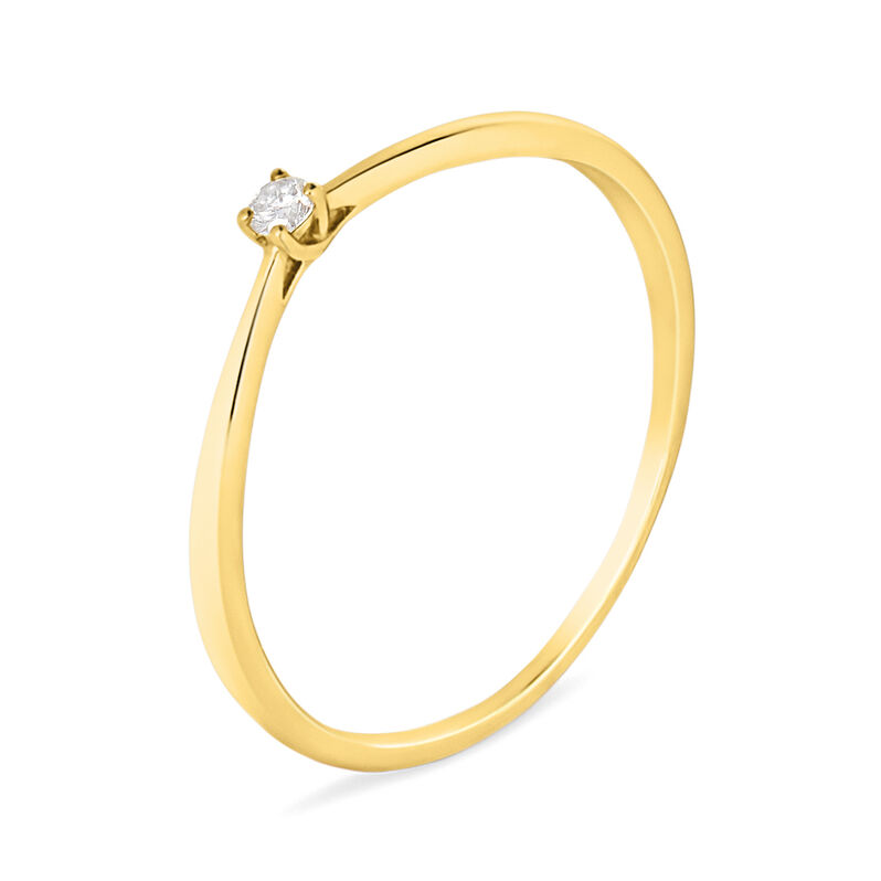 Anello Solitario Grace Oro Giallo Diamante - Spannringe Damen | OROVIVO