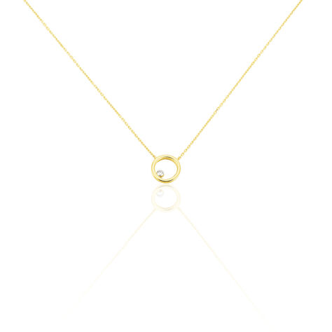 Damen Collier Gold 750 Diamant 0,05ct Kreis Invisible 3 - Halsketten Damen | OROVIVO