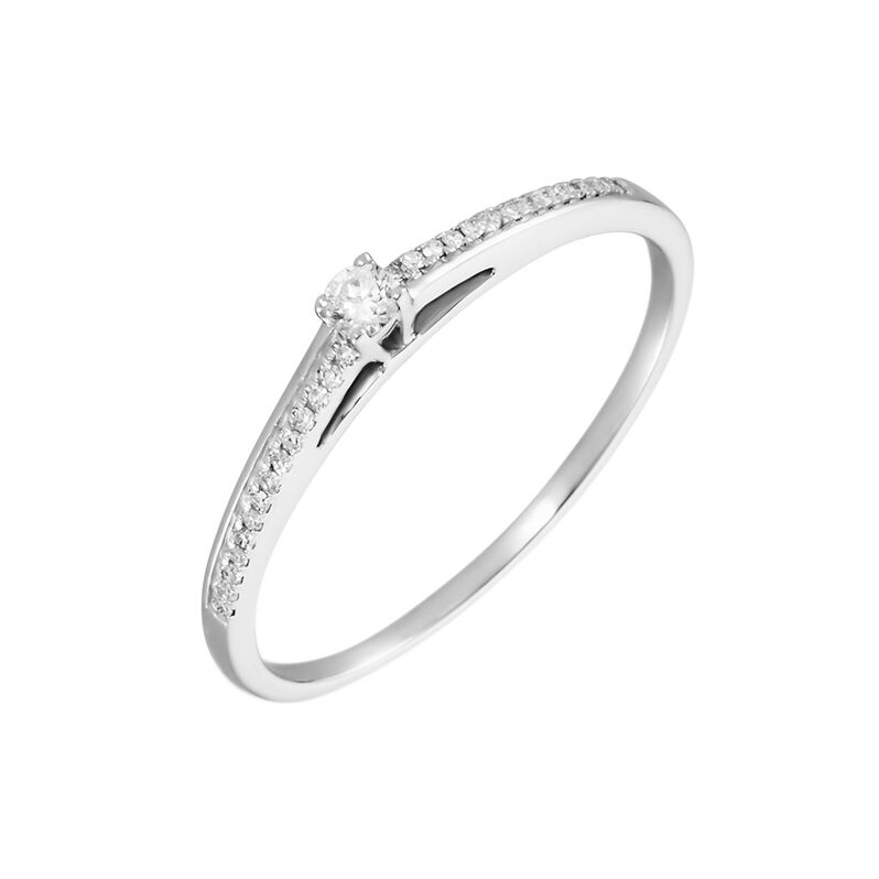 ALEXANDRA Damen Ring Wei&szlig;gold 375 (9 Karat) Diamant Wei&szlig; 0,04 ct - Verlobungsringe Damen | OROVIVO
