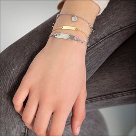 Kinder Id Armband Figarokette Gold 375 Gravierbar - ID-Armbänder  | OROVIVO