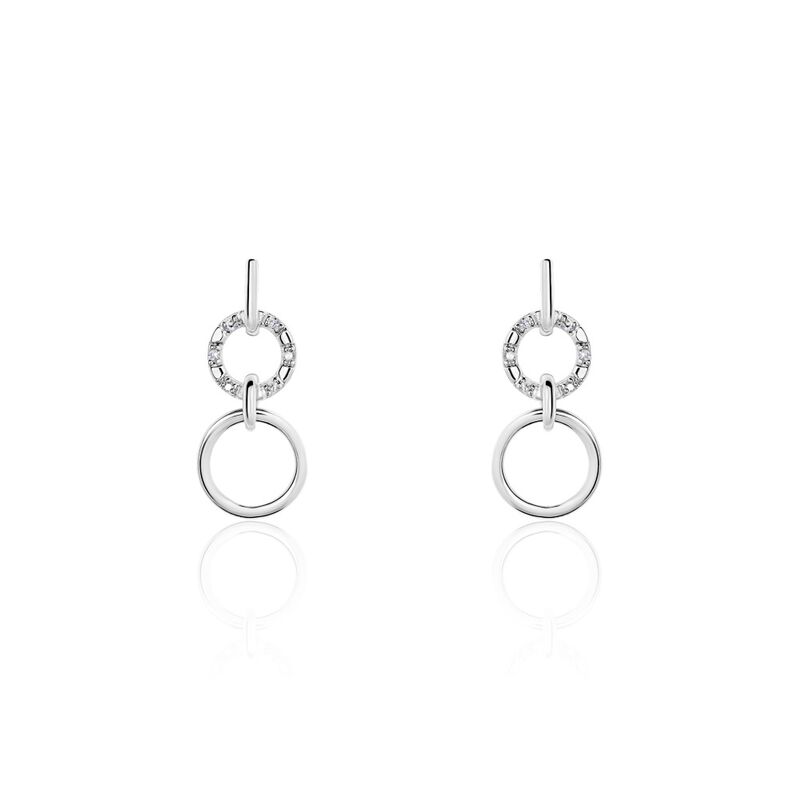 Boucles D'oreilles Pendantes Or Weiss Lillias Diamants - Spannringe Damen | OROVIVO