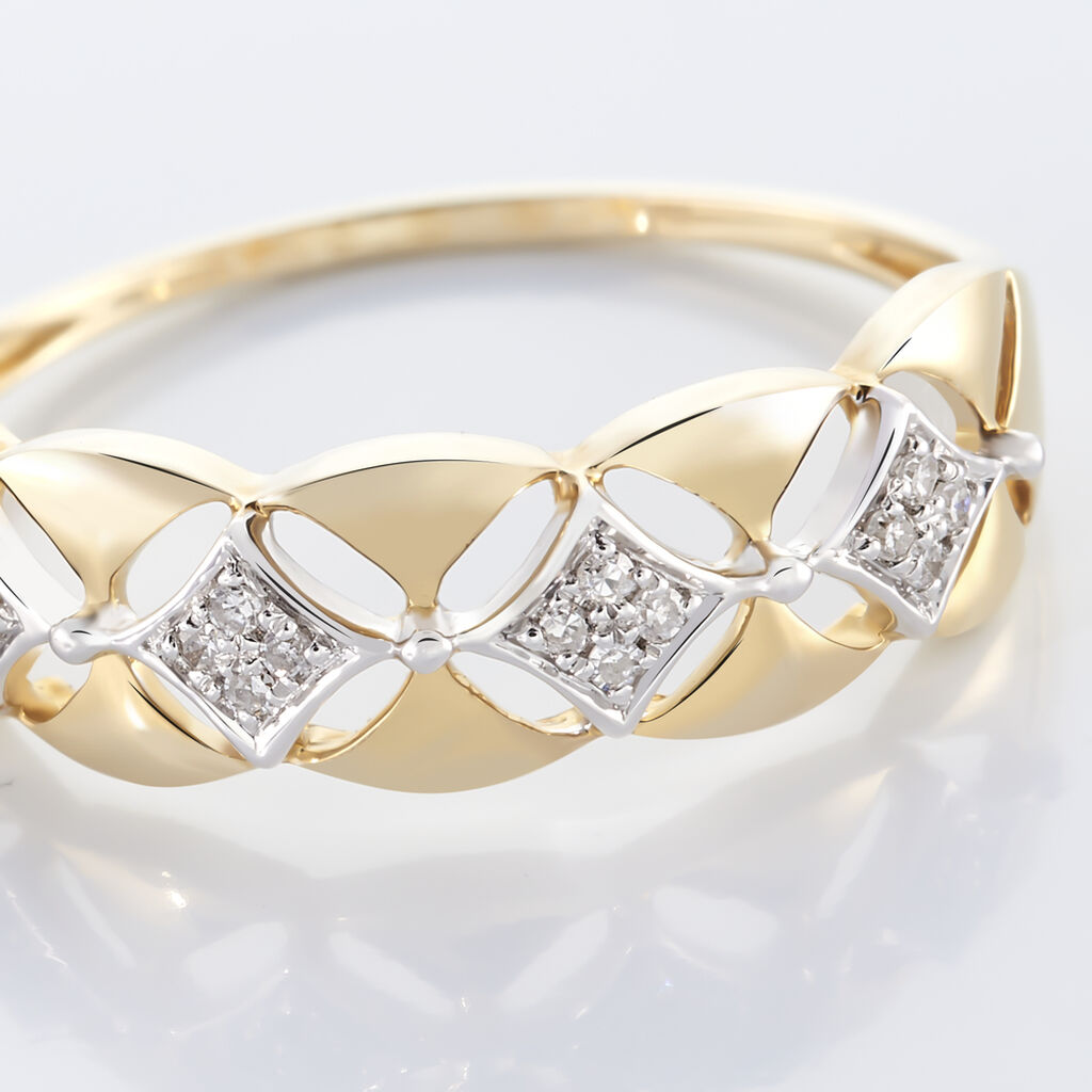 Bague Or Bicolore Caterine Diamants - Spannringe Damen | OROVIVO