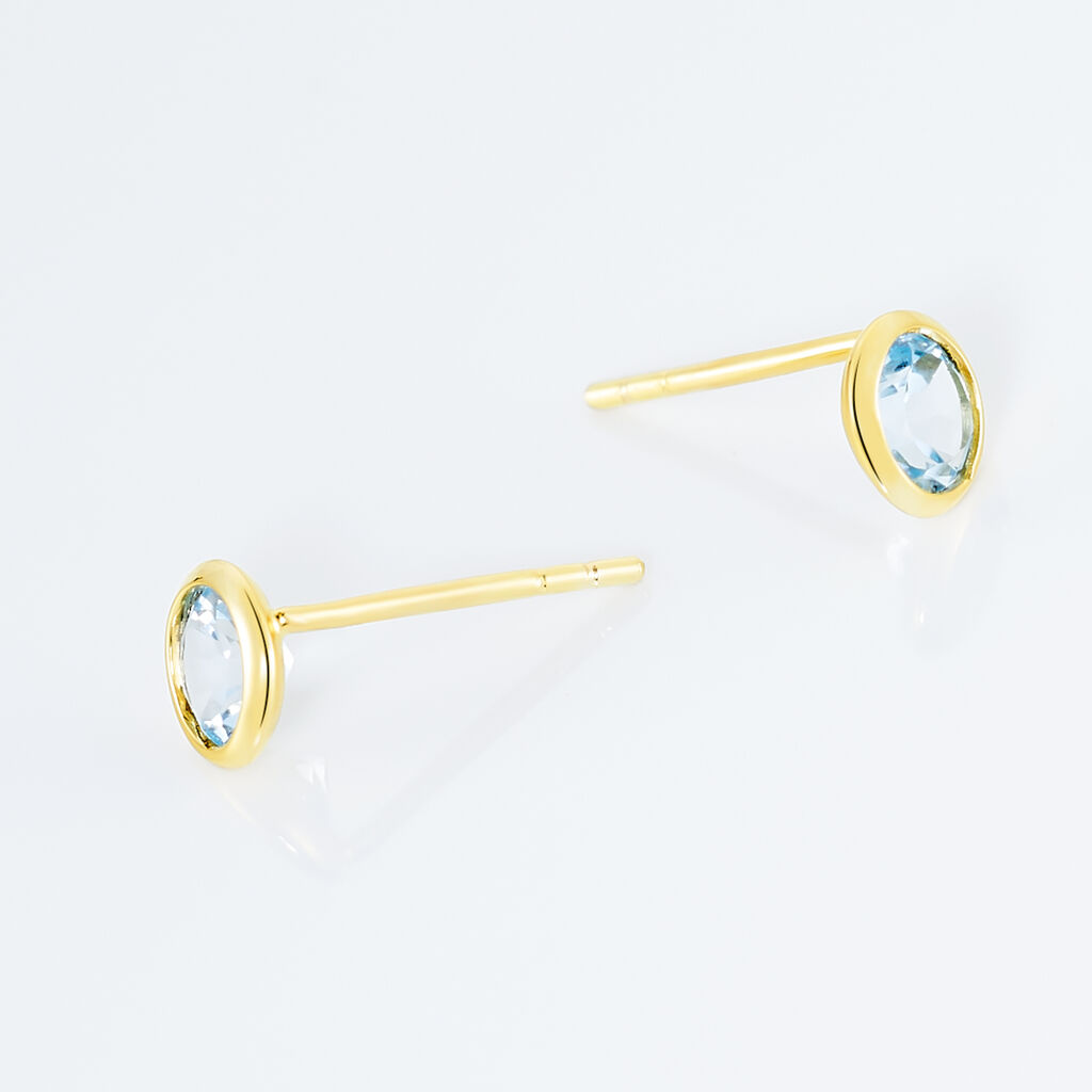 Boucles D'oreilles Puces Edy Serti Clos Or Jaune Topaze - Spannringe Damen | OROVIVO