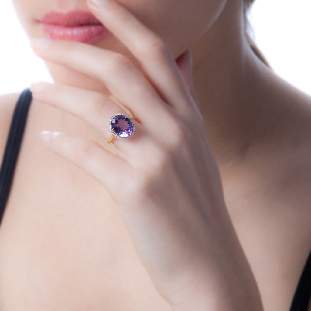 Bague Anna Or Rose Citrine Et Diamant - Spannringe Damen | OROVIVO
