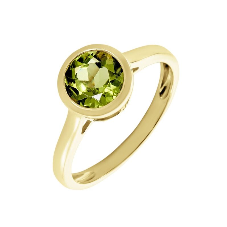 SOLEIA Damen Ring Gold 375 (9 Karat) Peridot Gr&uuml;n 1,28 ct Kreis - Solit&auml;rringe Damen | OROVIVO