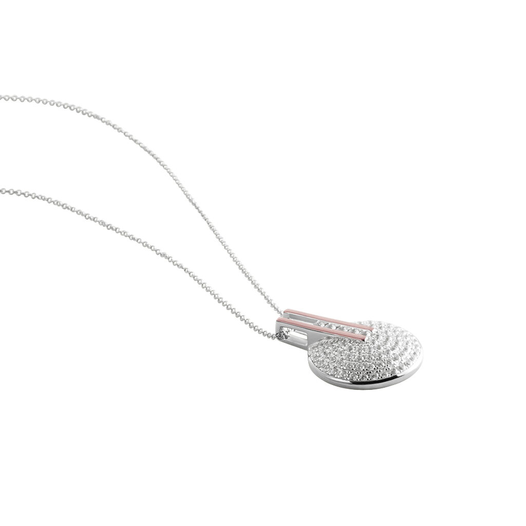 Damen Collier Silber Bicolor 925 Zirkonia Barren Kreis Kapina - Halsketten Damen | OROVIVO