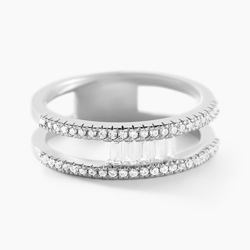 Bague Reflets Précieux Argent Weiss Oxyde De Zirconium - Spannringe Damen | OROVIVO